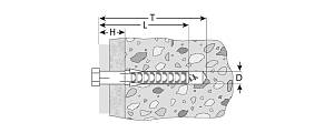Дюбель рамный нейлоновый, в комплекте с оцинкованным шурупом, шестигранная головка, 10 x 100 мм, 50 шт, ЗУБР Профессионал 4-301475-10-100