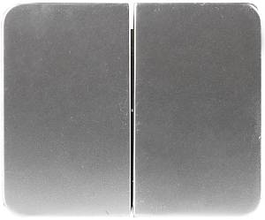 Выключатель СВЕТОЗАР &quot;ГАММА&quot; двухклавишный, без вставки и рамки, цвет светло-серый металлик, 10A/~250B SV-54134-SM