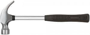 Молоток-гвоздодер, металлическая ручка, резиновая рукоятка 25 мм, 340 гр. КУРС