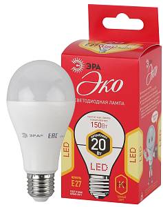Лампочка светодиодная ЭРА RED LINE ECO LED A65-20W-827-E27 E27 / Е27 20Вт груша теплый белый свет