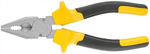 Плоскогубцы комбинированные "Старт" черно-желтые прорезиненные ручки, хром-никелевое покрытие 180 мм FIT