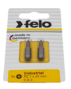 Felo Бита крестовая PZ 1X25, серия Industrial, 2 шт в блистере 02101036