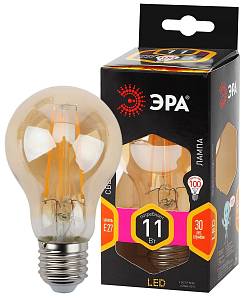Лампочка светодиодная ЭРА F-LED A60-11W-827-E27 gold Е27 / Е27 11Вт филамент груша золотистая теплый белый свет