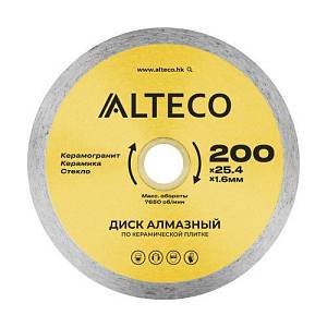 Диск алмазный по керамической плитке ALTECO 200x25.4x1.6 мм