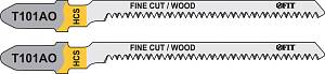Полотна по дереву, HCS, остроконечные зубья, 82/56/1,4 мм (Т101AO),2 шт. FIT