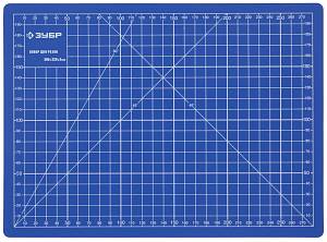 Коврик ЗУБР "ЭКСПЕРТ", непрорезаемый, 3мм, цвет синий, 300х220 мм 09903