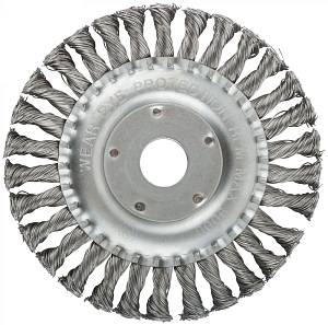 Корщетка, тип &quot;колесо&quot;, посадочный диаметр 22,2 мм, стальная витая проволока 150 мм MOS