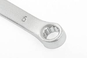 Ключ комбинированный, 6 мм, CrV, матовый хром Stels 15202