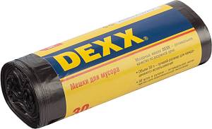 DEXX 30 л, 30 шт, черные, мусорные мешки (39150-30)